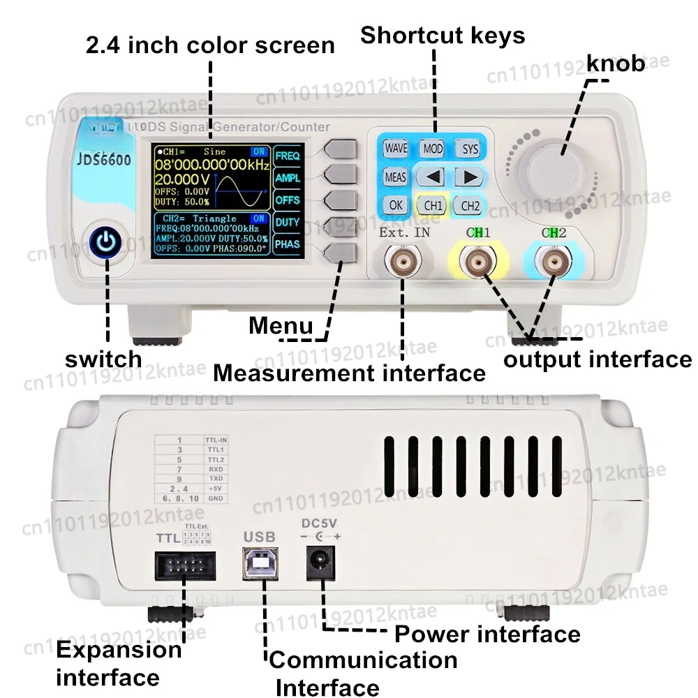 JDS6600 15/30/40/50/60MHz DDS  - огляд і ціна Dual Channel Arbitrary Waveform Function Generator 60Mhz