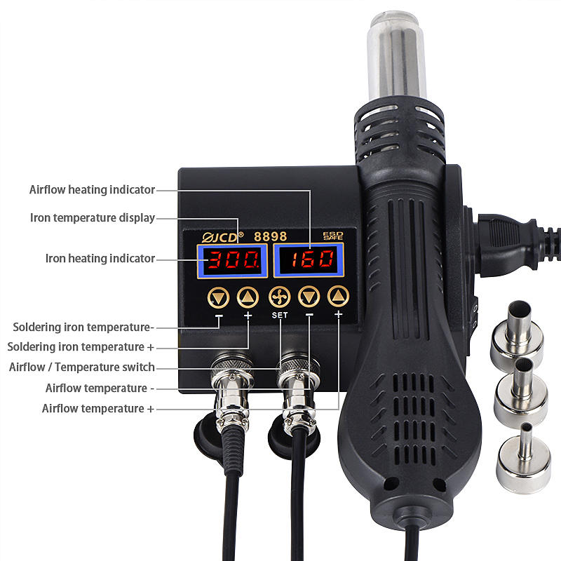 2 in 1 750W Hot Air Gun LCD Di - огляд і ціна Smd Rework Station Hot Air Soldering 2 In 1