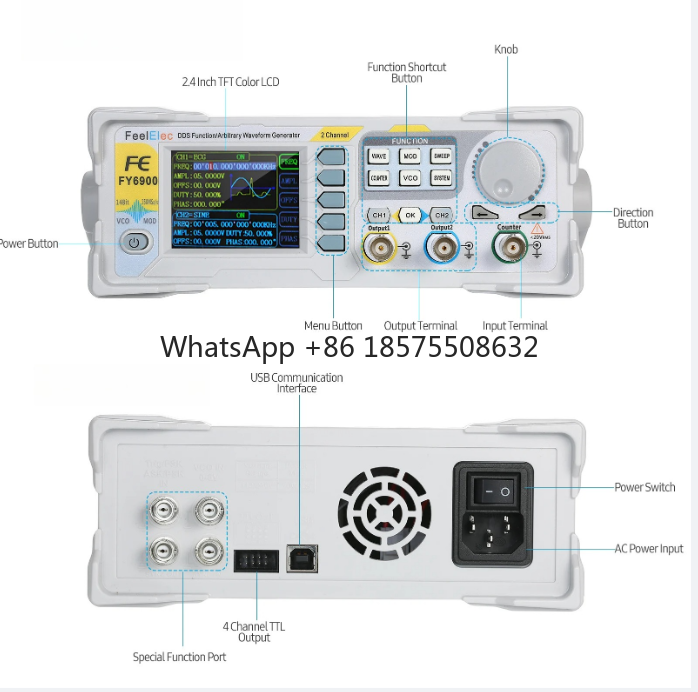 60MHz Function Signal Generato - огляд і ціна Dual Channel Arbitrary Waveform Function Generator 60Mhz