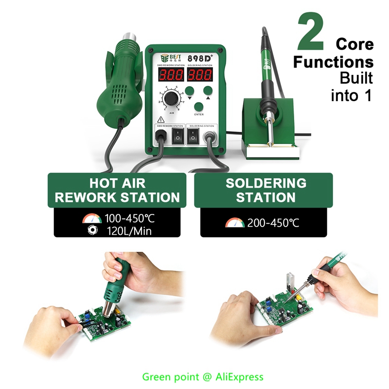 BST-898D+ LED Display 2 in 1 I - огляд і ціна Smd Rework Station Hot Air Soldering 2 In 1