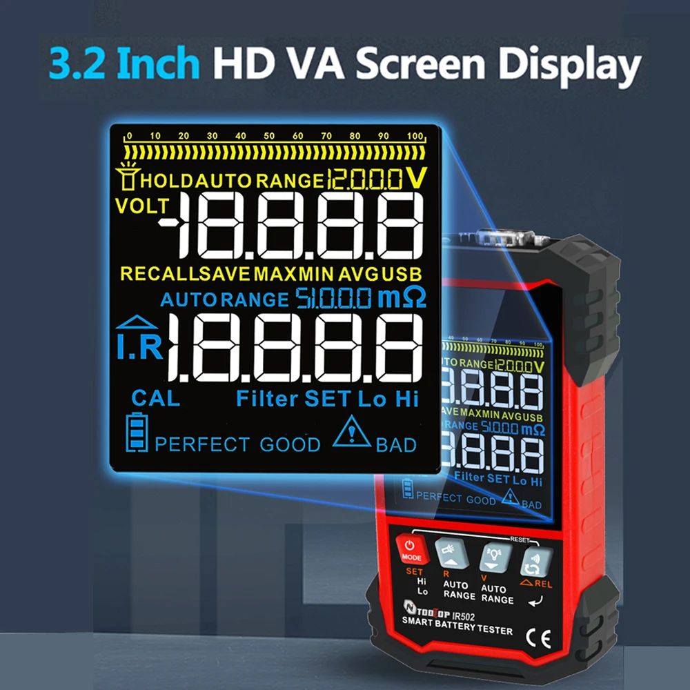 TOOLTOP ±120V Internal Resista - огляд і ціна Battery Internal Resistance Tester Four Wire